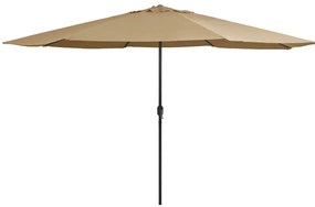 vidaXL Ομπρέλα Κήπου Taupe 390 εκ. με Μεταλλικό Ιστό