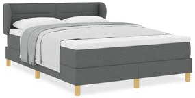 vidaXL Κρεβάτι με Στρώμα Dark Grey 160x200 cm Υφασμάτινο