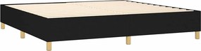vidaXL Κρεβάτι Boxspring με Στρώμα Μαύρο 200x200 εκ. Υφασμάτινο