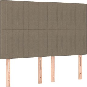 vidaXL Κρεβάτι Boxspring με Στρώμα Taupe 140x190 εκ. Υφασμάτινο