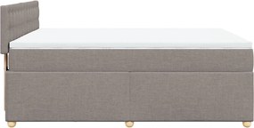 vidaXL Κρεβάτι Boxspring με Στρώμα Taupe 140x190 εκ. Υφασμάτινο