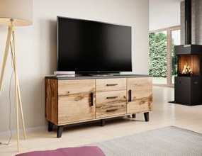 Chest of drawers LOTTA 150 (2D3S) wotan oak/black DIOMMI CAMA-LOTTA-KOMODA-150-2D3S-DWO/CZ DIOMMI-60-19738