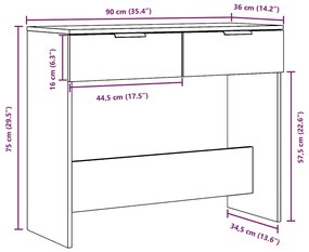 ΤΡΑΠΕΖΑΚΙ ΚΟΝΣΟΛΑ ΠΑΛΙΟ ΞΥΛΟ 90X36X75 ΕΚ. ΑΠΟ ΜΟΡΙΟΣΑΝΙΔΑ 856945