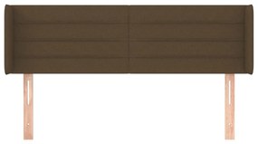 vidaXL Κεφαλάρι με Πτερύγια Σκούρο Καφέ 147x16x78/88 εκ. Υφασμάτινο