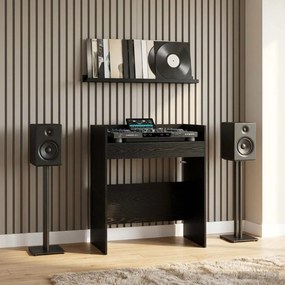 vidaXL Πίνακας DJ Μαύρη Δρυς 102 x 45 x 102 εκ. Επεξεργασμένο Ξύλο