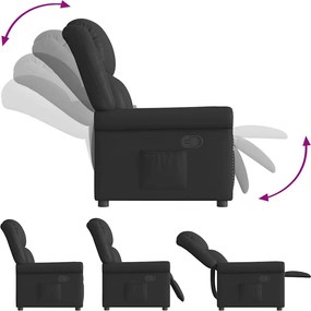 vidaXL Πολυθρόνα Ανακλινόμενη Γυαλιστερή Μαύρη από Συνθετικό Δέρμα