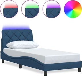 vidaXL Σκελετός Κρεβατιού με LED Χωρίς Στρώμα Μπλε 80x200 εκ.
