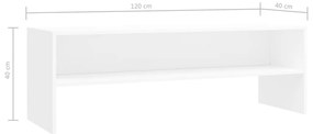 vidaXL Έπιπλο Τηλεόρασης Λευκό 120 x 40 x 40 εκ. από Επεξ. Ξύλο