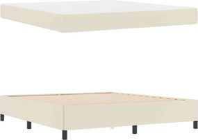 vidaXL Σκελετός Κρεβατιού με στρώμα Κρεμ 180 x 200 cm ύφασμα