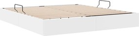 vidaXL Κρεβάτι Αποθήκης Καθαρό Λευκό 193 x 203 cm Τεχνητό δέρμα