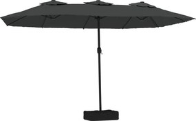 vidaXL Ομπρέλα με Διπλή Κορυφή Ανθρακί 449 x 265 εκ.