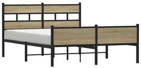 vidaXL Σκελετός Κρεβ. Χωρίς Στρώμα Sonoma Δρυς 160x200 εκ. Μεταλλικό