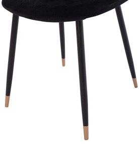 Σετ τραπεζαρίας BROLIN C21191 5 τμχ σε Μαύρο MDF TOP &amp; Καρέκλες Βελούδο 90x90x73 εκ.