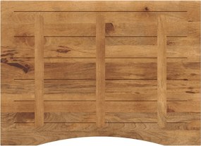 vidaXL Επιφάνεια Γραφείου Καμπύλη 100x80x2,5 εκ Μασίφ Ακατ. Μάνγκο