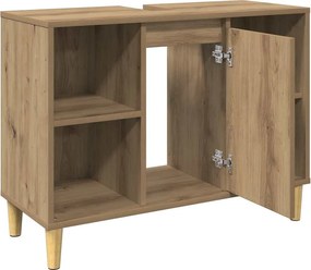vidaXL Ντουλάπι Μπάνιου Αρτισιανή Δρυς 80 x 33 x 60 εκ. Επεξεργ. Ξύλο