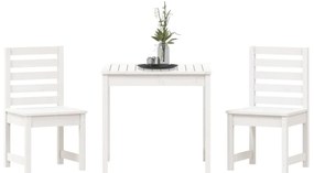 vidaXL Σετ Επίπλων Bistro 3 Τεμαχίων Λευκό από Μασίφ Ξύλο Πεύκου
