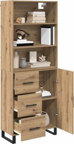 vidaXL Highboard με συρτάρι 2 pcs Artisan Oak Επεξεργασμένο ξύλο