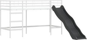 vidaXL Κουκέτα για παιδιά με τσουλήθρα Άσπρο και Ανθρακί