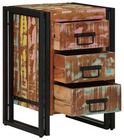 Κομοδίνο Πολύχρωμο 40 x 40 x 59 εκ. Στερεό Ανακτηθέν Ξύλο