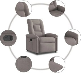 vidaXL Πολυθρόνα Ανακλινόμενη Taupe Υφασμάτινη