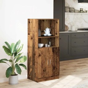 Ντουλάπι Κουζίνας Όψη Παλαιού Ξύλου 57x41,5x131,5εκ. Επεξ. Ξύλο - Καφέ