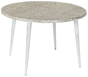 Βοηθητικό Τραπέζι DKD Home Decor 8424001820115 75 x 75 x 50 cm Χρυσό Μέταλλο Λευκό Ξύλο από Μάνγκο (75 x 75 x 50 cm)
