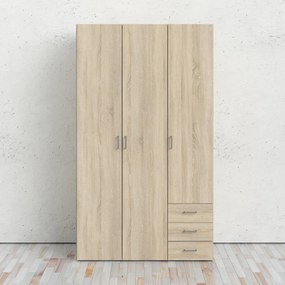 Insi Space ντουλάπα με 3 πόρτες και 3 συρτάρια 115,8x49,5x200,4εκ. Δρυς  0181.TV09