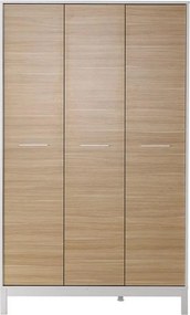 Ντουλάπα ρούχων London Megapap τρίφυλλη χρώμα oak - λευκό 120x52x202εκ.
