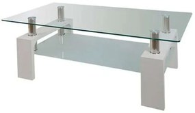 Τραπεζάκι Σαλονιού Cameron ΕΜ950,1 White Melamine, Glass