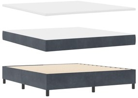 vidaXL Κρεβάτι Box Spring με Στρώμα Σκούρο Γκρι Super King Βελούδο