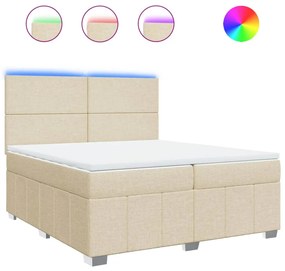 ΚΡΕΒΑΤΙ BOXSPRING ΜΕ ΣΤΡΩΜΑ ΚΡΕΜ 200X200 ΕΚ. ΥΦΑΣΜΑΤΙΝΟ 3294073