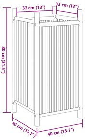 Ζαρντινιέρα 40x40x80 εκ. από Μπαμπού - Καφέ