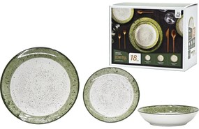 Σετ Πιάτων Demetra Πράσινο/Λευκό Πορσελάνη 26.7cmx20.3cmx19.1cm 18Τμχ