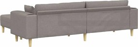 vidaXL Καναπές με μαξιλάρι 3 pcs Taupe ύφασμα