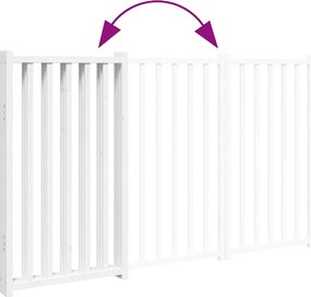 vidaXL Διαχωριστικό Σκύλων Πτυσσόμενο 3 Πάνελ Λευκό 150 εκ Μασίφ Ελάτη