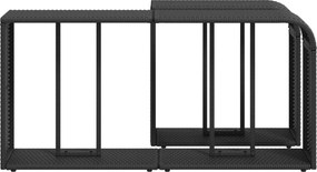 vidaXL Ράφια Αποθήκευσης 2 τεμ. Μαύρο από Συνθετικό Ρατάν