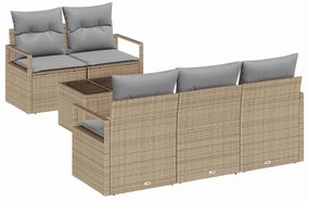 vidaXL Σετ Καναπέ Κήπου 6 pcs Μπεζ, Γκρι 55 x 55 x 37 εκ