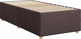 vidaXL Κρεβάτι Boxspring με Στρώμα Σκούρο Καφέ 100x200 εκ. Υφασμάτινο