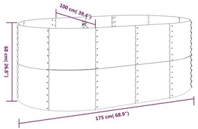 Ζαρντινιέρα Πράσινη 175x100x68εκ Ατσάλι με Ηλεκτρ. Βαφή Πούδρας - Πράσινο