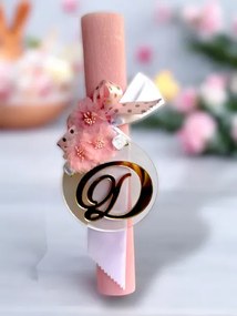 Ρομαντική Αρωματική  λαμπάδα με μονόγραμμα - Σετ Λαμπάδα και Αυγό