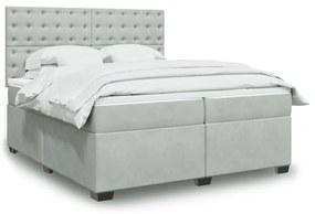 ΚΡΕΒΑΤΙ BOXSPRING ΜΕ ΣΤΡΩΜΑ ΑΝΟΙΧΤΟ ΓΚΡΙ 200X200 ΕΚ. ΒΕΛΟΥΔΙΝΟ 3293314