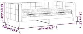 Καναπέ Κρεβάτι με Στρώμα Σκούρο Γκρι 90 x 200 εκ. Βελούδινος - Γκρι