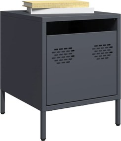 vidaXL Κομοδίνα 2 τεμ. Ανθρακί 35x39x43,5 εκ. από Χάλυβα