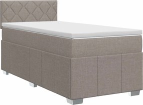 vidaXL Κρεβάτι box spring με στρώμα Taupe 100 x 200 cm Ύφασμα