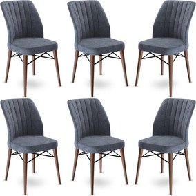 Καρέκλα 6τμχ Φιμέ / Καφέ FLEX 45x42x93