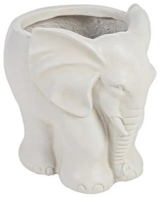 Βάζο-Κασπώ Ελέφαντας Garden S Λευκό 26 εκ. - Γκρι
