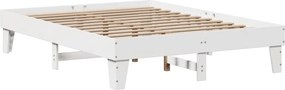 vidaXL Σκελετός Κρεβ. Χωρίς Στρώμα Λευκό 140x190 εκ Μασίφ Πεύκο
