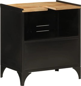 vidaXL Ντουλάπι Νιπτήρα 55x35x60 εκ. από Σίδηρο / Μασίφ Ξύλο Μάνγκο