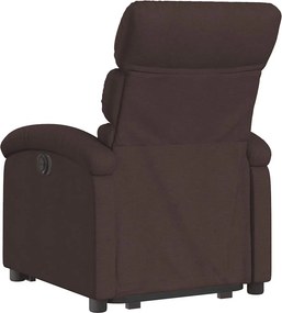 vidaXL Πολυθρόνα Ανακλινόμενη με Ανύψωση Σκούρο Καφέ Υφασμάτινη