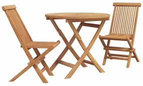 vidaXL Σετ Τραπεζαρίας Κήπου 2 pcs Καφέ Μασίφ ξύλο teak